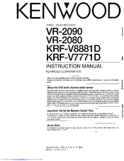 Kenwood KRF-V8881 D Instruction Manual