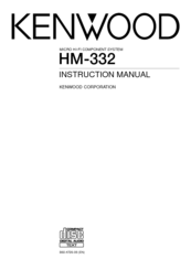 Kenwood HM HM-332 Instruction Manual