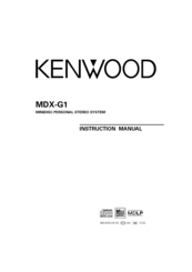 Kenwood MDX-G1 Instruction Manual