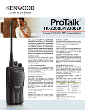 Kenwood ProTalk TK-2200LP VHF Specification