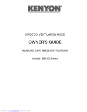 Kenyon Sirocco B81200 Series Owner's Manual