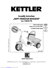Kettler HAPPY PRINCESSIN NAVIGATOR 08838-790 Assembly Instructions Manual