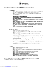 Keurig B100 Cleaning Procedure