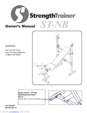 Keys Fitness StrenghtTrainer ST-NB Owner's Manual