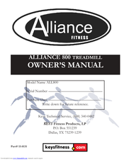Keys Fitness ALLIANCE 800 Owner's Manual