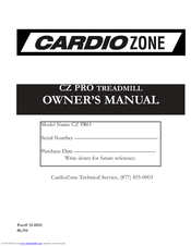 Keys Fitness CardioZone CZ PRO Owner's Manual