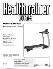 Keys Fitness HealthTrainer HT802t Owner's Manual
