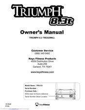 Keys Fitness TRIUMPH 8.3t Owner's Manual