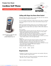 Keyspan Cordless VoIP Phone Datasheet