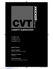 Kicker COMPVT8 Owner's Manual