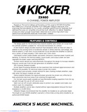Kicker ZX460 User Manual