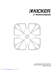 Kicker SOLO-BARIC S15L7 Manuals 