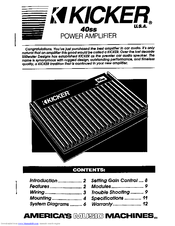 Kicker 40ss Owner's Manual