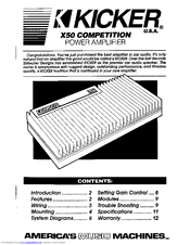 Kicker X50 Competition Owner's Manual
