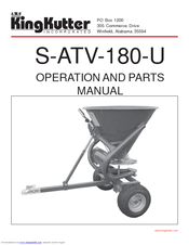 King Kutter S-ATV-180 Operating And Parts Manual