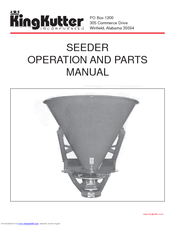 King Kutter Seeder none Operation And Parts Manual