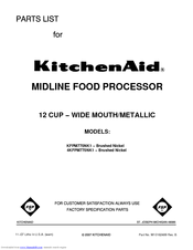 KitchenAid KFPM770NK1 Parts List