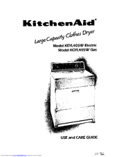 KitchenAid KGYL405W Use And Care Manual