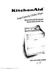 KitchenAid KGYL507W Use And Care Manual
