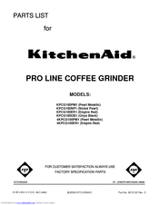 Kitchenaid Pro Line 4KPCG100ER1 Parts List