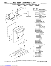 KitchenAid KUDS40FVBT0 Parts List