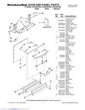 KitchenAid KUDS50SVWH0 Parts List