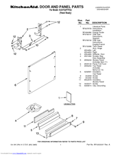 KitchenAid KUDT03FTPA3 Parts List