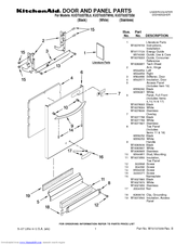KitchenAid KUDT03STBL0 Parts List