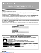 KitchenAid KUDK03FTSS - Inter Dishwasher w/ 4 Cycles User Instructions