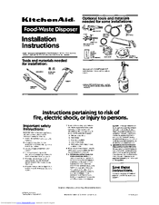 Kitchenaid Garbage Disposal Installation Instructions