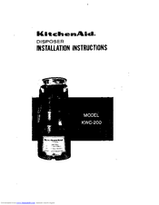 Kitchenaid KWC-200 Installation Instructions