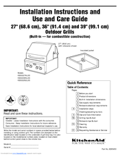 KitchenAid KBGS274LSS Installation Instructions And Use And Care Manual