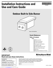 KitchenAid KSBN220PSS Installation Instructions And Use And Care Manual