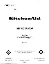 KitchenAid KSRS25QWH11 Parts List