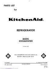 KitchenAid KSSS36DWX02 Parts List
