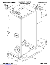 KitchenAid KSSS42DBW00 Parts List