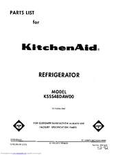 KitchenAid KSSS48DAW00 Parts Manual