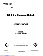 KitchenAid KSSS48DYW00 Parts List