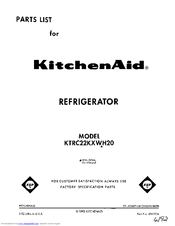 KitchenAid KTRC22KXAL20 Parts List