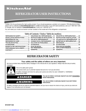 KitchenAid KSRV22FVMS - 21.6 cu. Ft. Refrigerator User Instructions