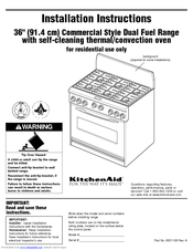 KitchenAid Architect Series KDRP462LSS Installation Instructions Manual