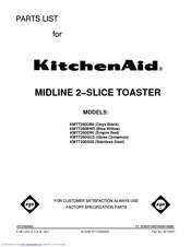 Kitchenaid KMTT200BW0 Parts List