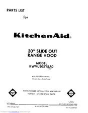 Kitchenaid KWVU205YBAO Parts List