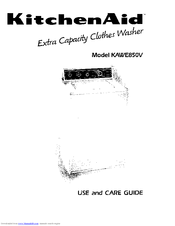 KitchenAid KAWE850V Use And Care Manual