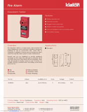 Klaxon Fire Alarm Specification Sheet