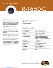 Klipsch R-1650-C Specifications