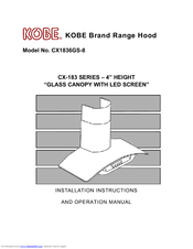 KOBE CX-183 Installation Instructions And Operation Manual