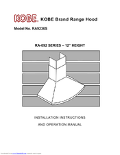 KOBE RA9236S Installation Instructions Manual