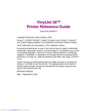 Kodak VinylJet 36 Reference Manual