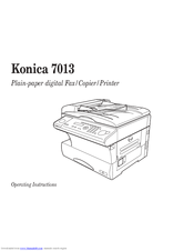 Konica Minolta 7013 Operating Instructions Manual